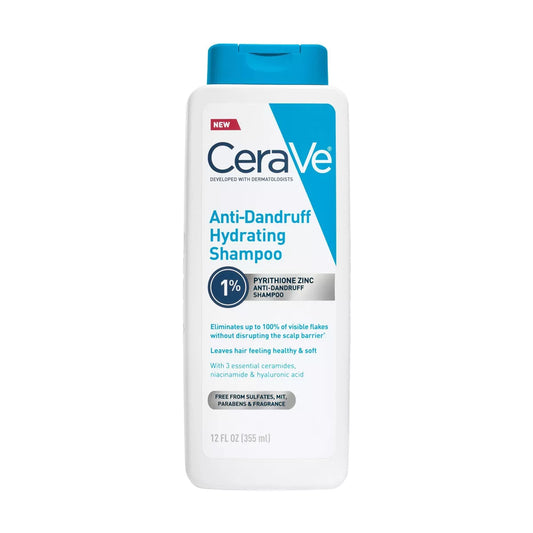 Cerave Anti-Dandruff Scalp Care Shampoo - 12 Fl Oz: No Fragrance Added, Hypoallergenic, Paraben-Free, Contains Hyaluronic Acid