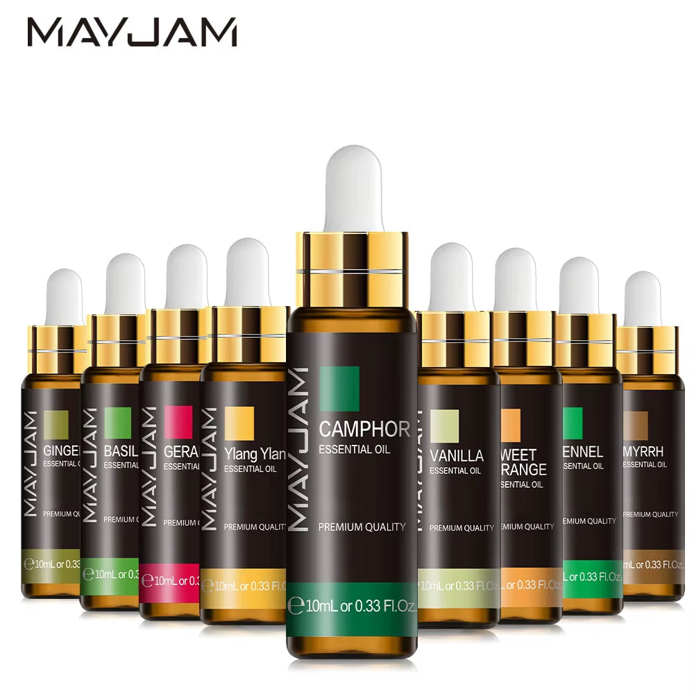with Dropper 10Ml Essential Oil for Humidifier Diffusers Lavender Eucalyptus Vanilla Sandalwood Camphor Aromatic Oil Gift