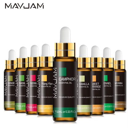with Dropper 10Ml Essential Oil for Humidifier Diffusers Lavender Eucalyptus Vanilla Sandalwood Camphor Aromatic Oil Gift