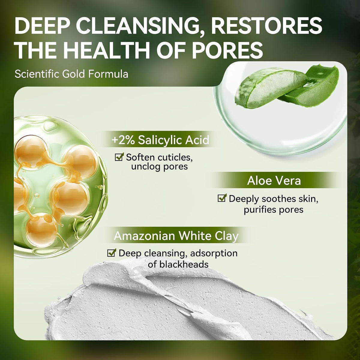 2.0 Blackhead Remover Mask, Nose Pore Strips with 2% Salicylic Acid | Peel off Face Mask with 60 PCS Strips, Pore Cleanser Purifying, Upgraded Aloe Mask for Nose/Face