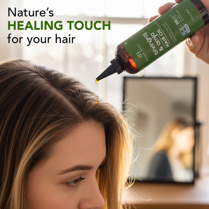 Bhringraj & Amla Hair Oil | Nourishing Scalp & Hair Oil for Dry, Frizzy Hair | Supports Fuller-Looking Hair & Shine | Lightweight Botanical Formula | No Harsh Additives | 6.7 Fl Oz