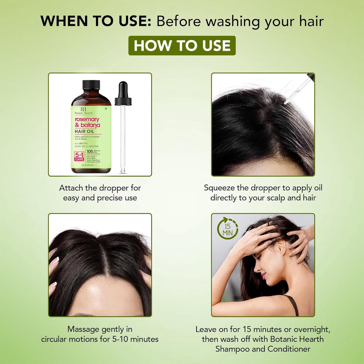 Rosemary & Batana Hair Oil (2 Fl Oz) | Revitalizing and Strengthening Hair Treatment for Fuller, Healthier-Looking Hair | Paraben Free | Suitable for All Hair Types