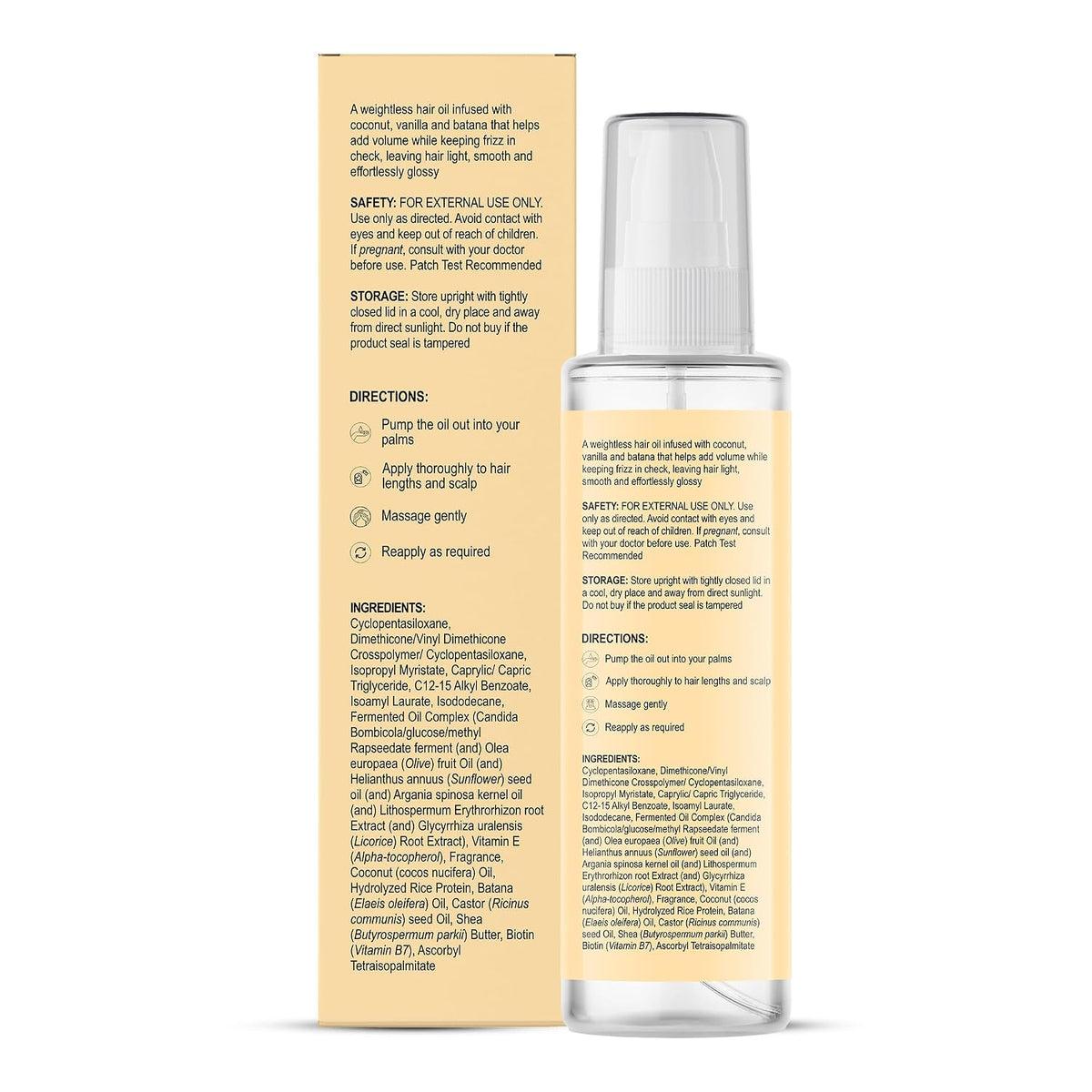 Coconut Vanilla & Batana Weightless Hair Oil - 3.4 Fl Oz | with Vanilla, Batana & Coconut Oil | Lightweight Non-Greasy Formula | Smooth, Silky Hair & Shine | for Thin, Fine & Dry Hair