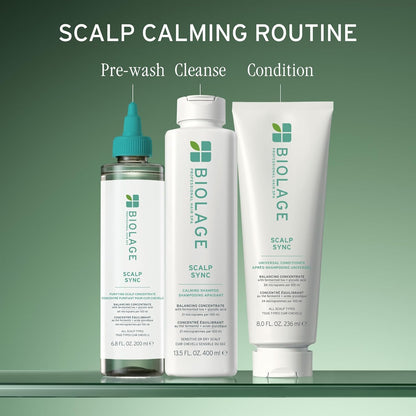 Biolage Scalp Sync Calming Shampoo – for Sensitive Scalps | Fermented Tea Blend, Glycolic Acid, Vegan, Paraben-Free, Gently Cleanses, Hydrates, Soothes