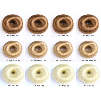 Fashion Elegant Black Hair Wig Hair Clip Brown Hair Styling Tools Hair Donut Shaper Bun Maker Hair Ring DIY