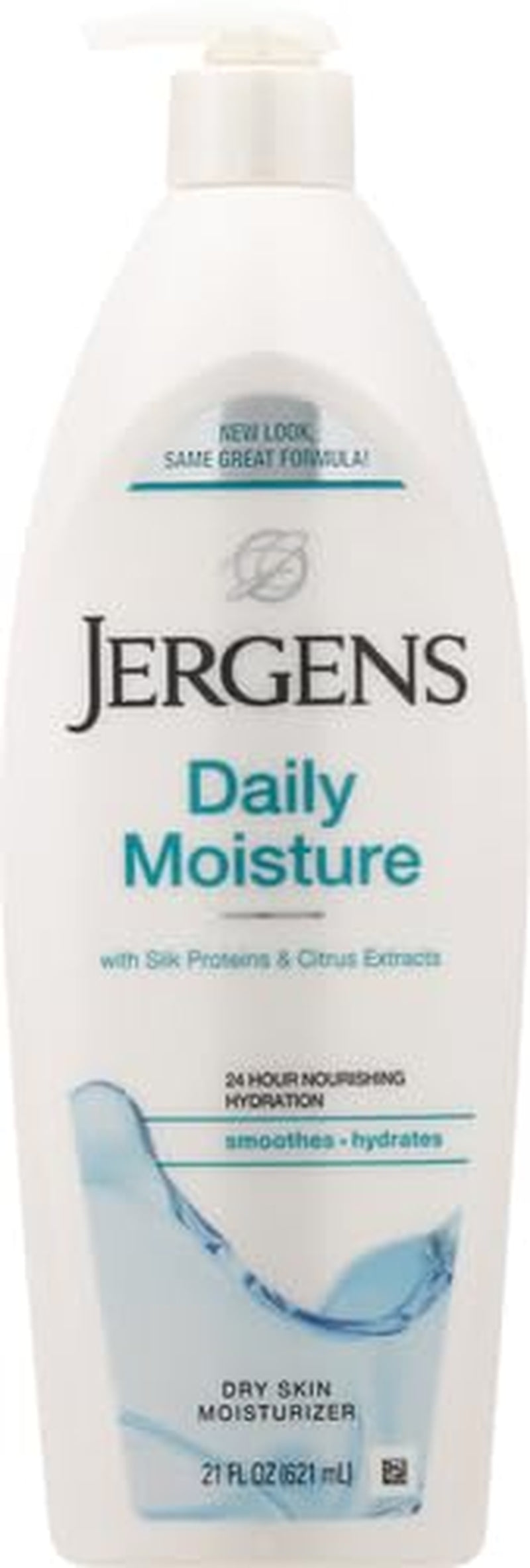 Daily Moisture Dry Skin Moisturizer, Hand and Body Lotion, with HYDRALUCENCE Blend, Silk Proteins, and Citrus Extract, 21 Fl Oz (Pack of 4)