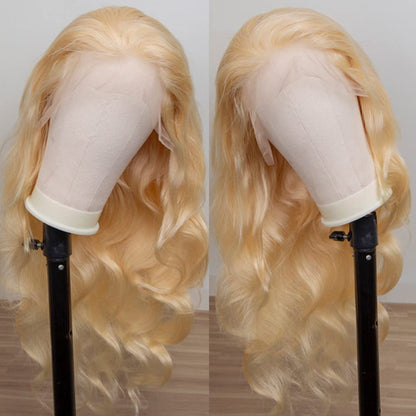 613 Blonde Body Wave Lace Front Wigs Human Hair 13X4 Brazilian Human Hair Wigs for Women 613 Blonde Lace Frontal Wigs Pre Plucked with Baby Hair 200% Density (26 Inch, 613 13X4 Body)