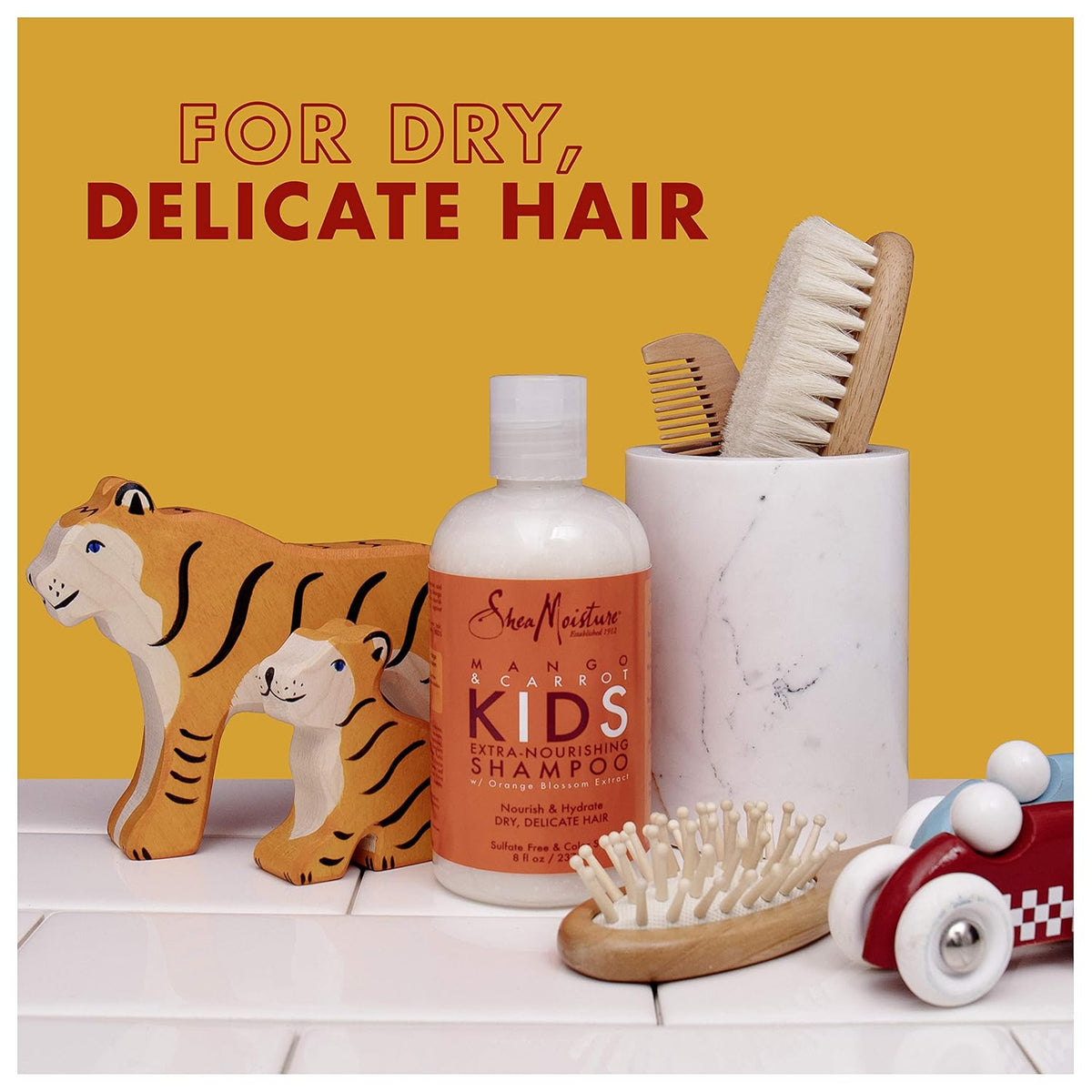 Shea Moisture Kids Shampoo Mango & Carrot Extra Nourishing 8Oz | for All Kids - Gently Cleanse, Nourish, and Detangle Curly Hair with Mango Butter, Carrot Oil, and Shea Butter.