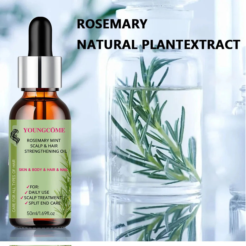 Rosemary Mint Scalp Hair Strengthening Oil,Deep Hydration,Repairs Damage，Enhances Shine，Promotes Growth，Smooths & Detangles