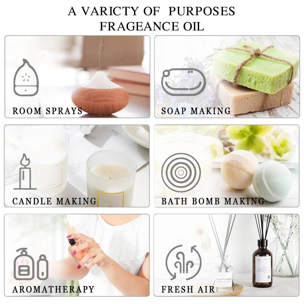 with Dropper 10Ml Essential Oil for Humidifier Diffusers Lavender Eucalyptus Vanilla Sandalwood Camphor Aromatic Oil Gift