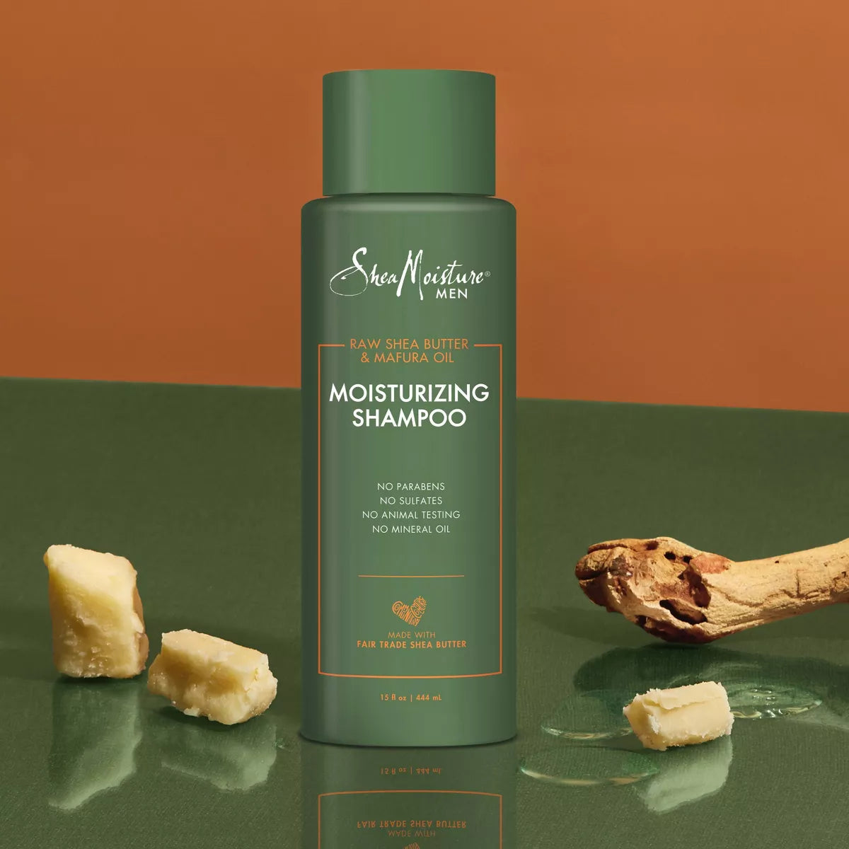 Sheamoisture Men Moisturizing Shampoo - Raw Shea Butter & Mafura Oil - 15 Fl Oz: Textured Hair, Sulfate-Free, Liquid