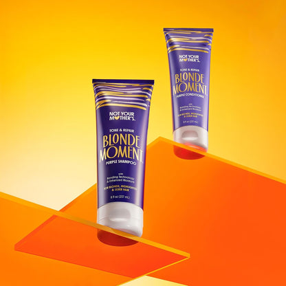 Blonde Moment Purple Shampoo and Conditioner (2-Pack) - 8 Fl Oz - Ideal for Blonde, Highlighted Brunette, Silver Hair - Helps with Bonding, Anti-Brass Toning, Repair, and Hydration