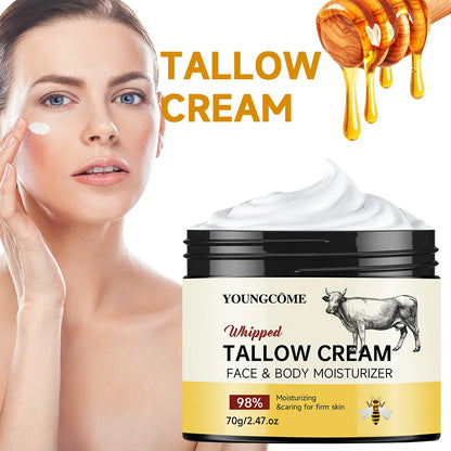 ​Beef Tallow Paste Deeply Moisturizer Honey Balm Brightening Wrinkle Remover Grass Fed Tallow Wild Honey Face Body Cream Skin