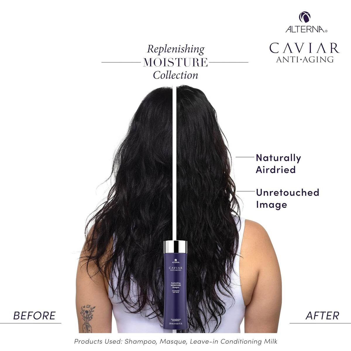 Alterna CAVIAR Anti-Aging Replenishing Moisture Shampoo | for Dry, Brittle Hair | Protects, Restores & Hydrates | Sulfate Free