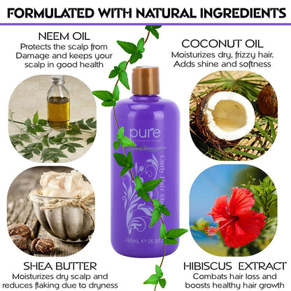 Curly Hair Shampoo and Conditioner Set for Curly Hair. Increase Hydration & Gloss. Repairs & Strengthens Hair for Smooth, Bouncy Curls. Sulfate & Paraben Free.Curly Hair Leave in Conditioner & Shampoo
