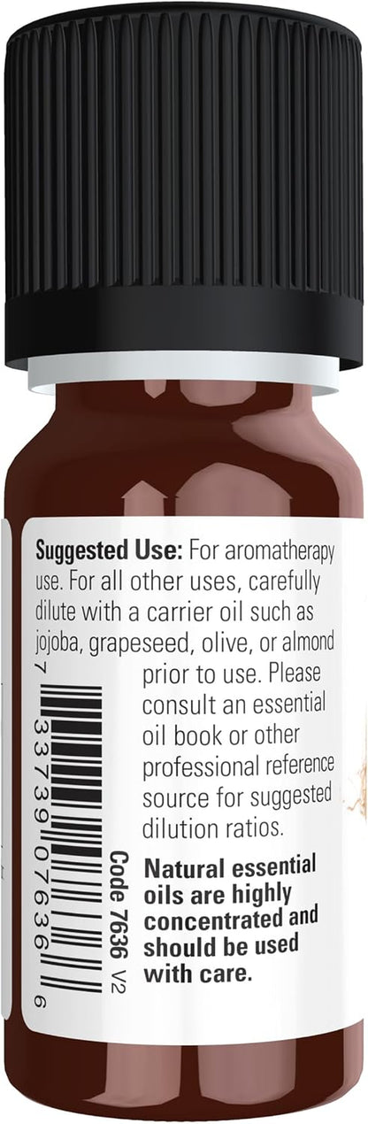 NOW Essential Oils, Vetiver Oil, Steam Distilled, Undiluted, 10 Ml