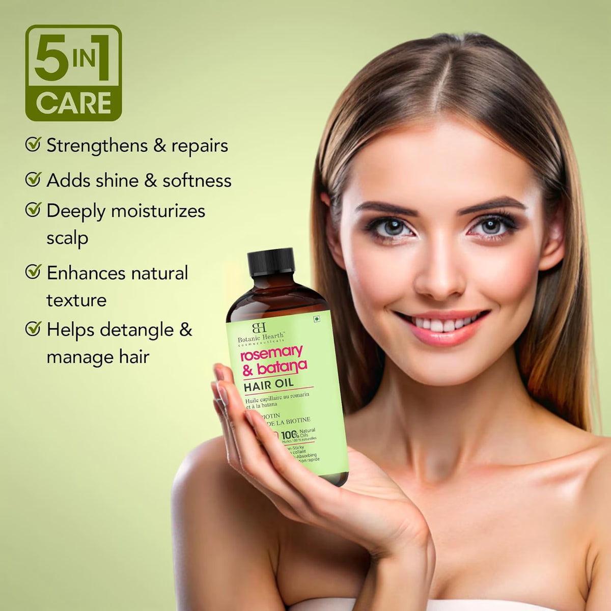 Rosemary & Batana Hair Oil (2 Fl Oz) | Revitalizing and Strengthening Hair Treatment for Fuller, Healthier-Looking Hair | Paraben Free | Suitable for All Hair Types