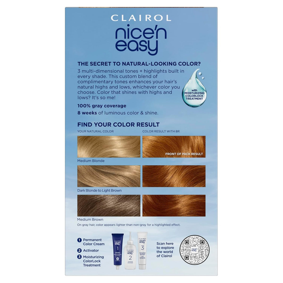 Nice'N Easy Permanent Hair Dye, 8R Medium Reddish Blonde | 1 Pack