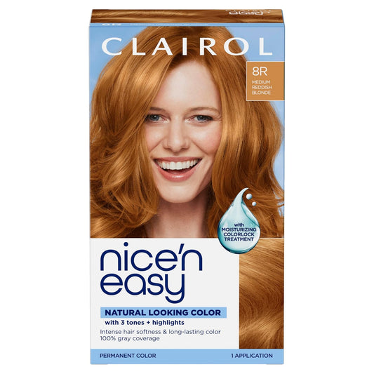 Nice'N Easy Permanent Hair Dye, 8R Medium Reddish Blonde | 1 Pack