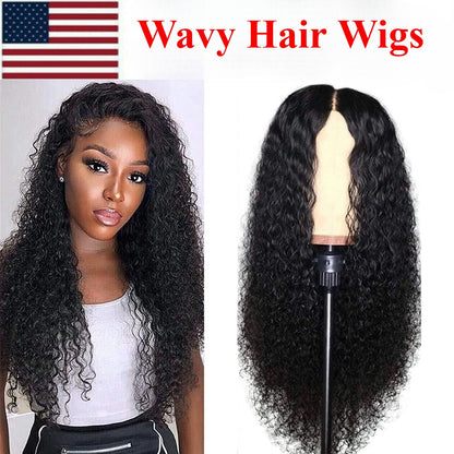 AA Hair Front Wig Womens Brazilian Human Long Curly Lace Wavy Hair Wigs US 2024