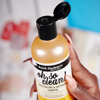 Curls and Coils Oh so Clean Deep Moisturizing and Softening Hair Shampoo for Natural Curls, Coils and Waves, Enriched Shea Butter, 12 Oz