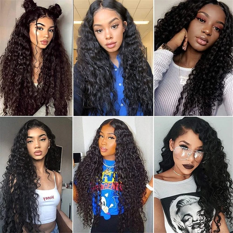 AA Hair Front Wig Womens Brazilian Human Long Curly Lace Wavy Hair Wigs US 2024