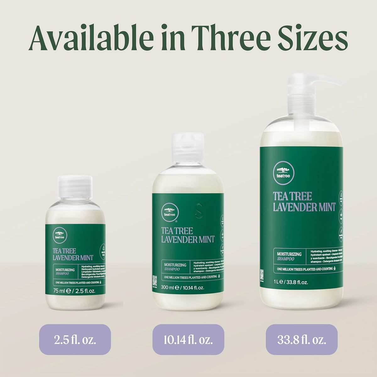 Tea Tree Lavender Mint Moisturizing Shampoo, Hydrates + Soothes, for Coarse + Dry Hair