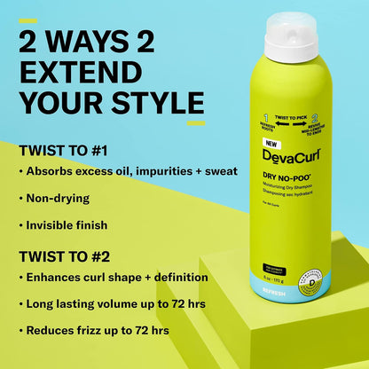 Devacurl Dry No-Poo Moisturizing Dry Shampoo | Non-Drying Formula | Invisible Finish | for All Curly Hair Types