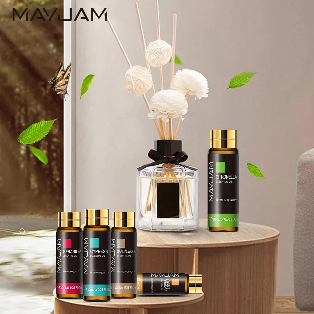 with Dropper 10Ml Essential Oil for Humidifier Diffusers Lavender Eucalyptus Vanilla Sandalwood Camphor Aromatic Oil Gift