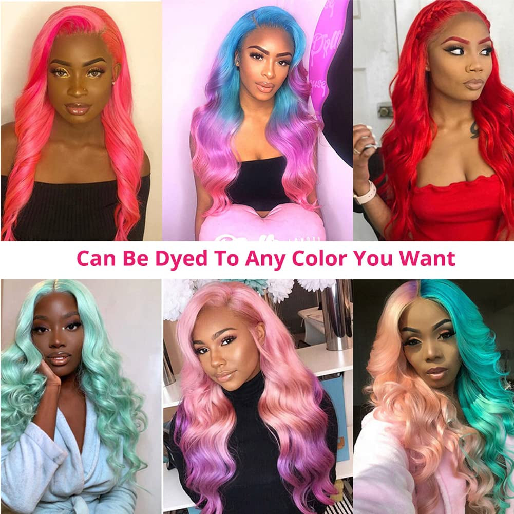 613 Blonde Body Wave Lace Front Wigs Human Hair 13X4 Brazilian Human Hair Wigs for Women 613 Blonde Lace Frontal Wigs Pre Plucked with Baby Hair 200% Density (26 Inch, 613 13X4 Body)
