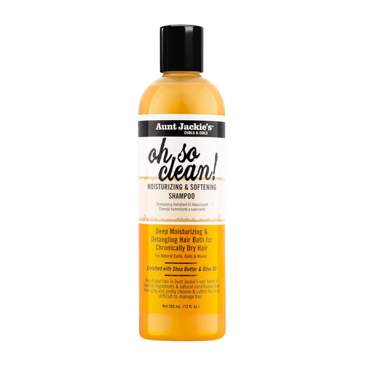 Curls and Coils Oh so Clean Deep Moisturizing and Softening Hair Shampoo for Natural Curls, Coils and Waves, Enriched Shea Butter, 12 Oz