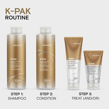 Joico K-PAK Daily Reconstructing Shampoo | for Damaged Hair | Repair Damage & Prevent Breakage | Double Hair Strength | Boost Shine | with Keratin & Guajava Fruit Extract