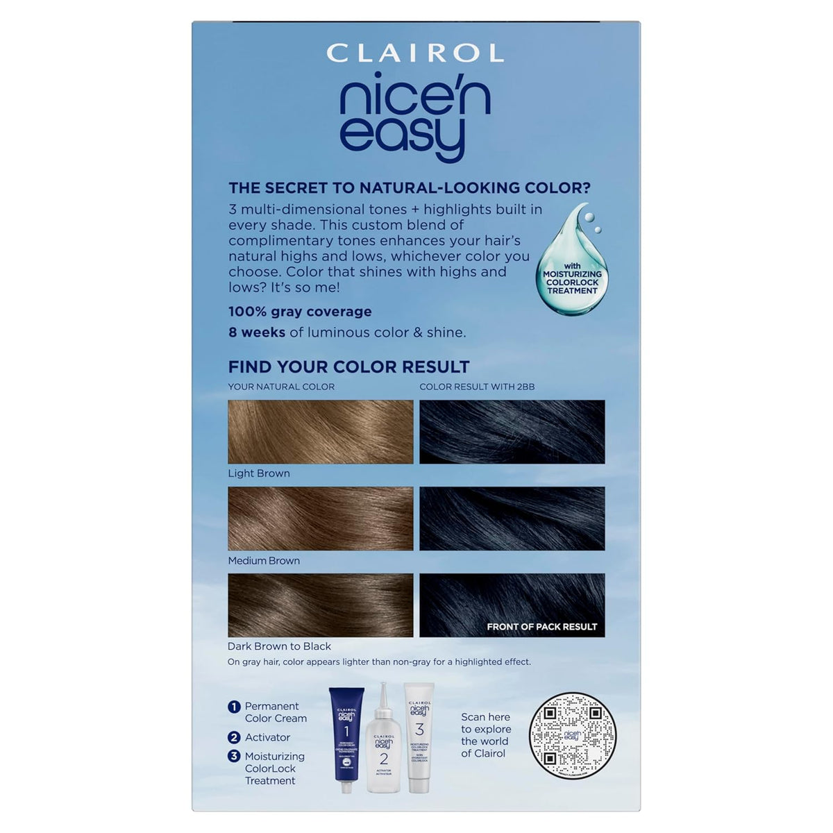 Nice'N Easy Permanent Hair Dye, 2BB Blue Black | Pack of 1