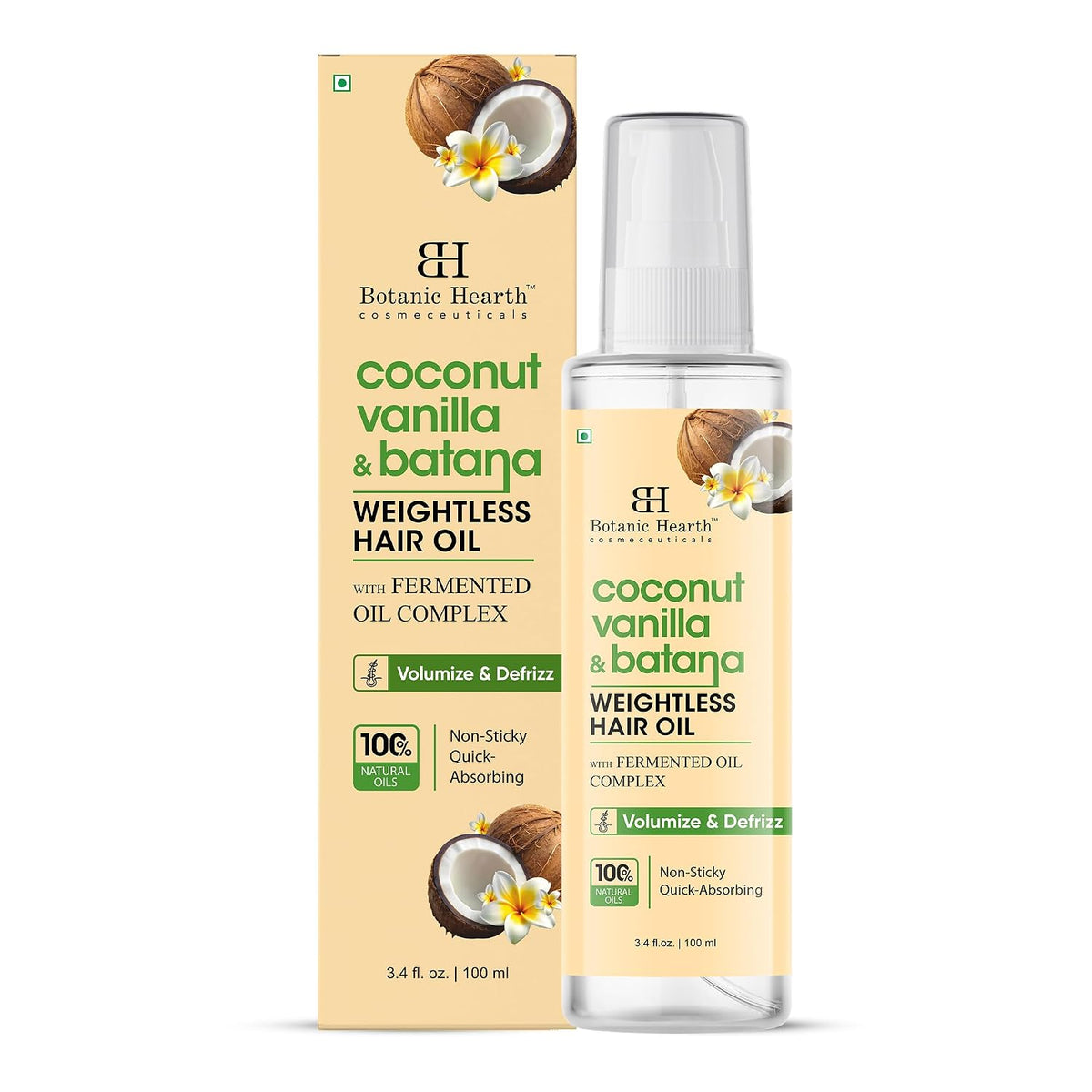 Coconut Vanilla & Batana Weightless Hair Oil - 3.4 Fl Oz | with Vanilla, Batana & Coconut Oil | Lightweight Non-Greasy Formula | Smooth, Silky Hair & Shine | for Thin, Fine & Dry Hair
