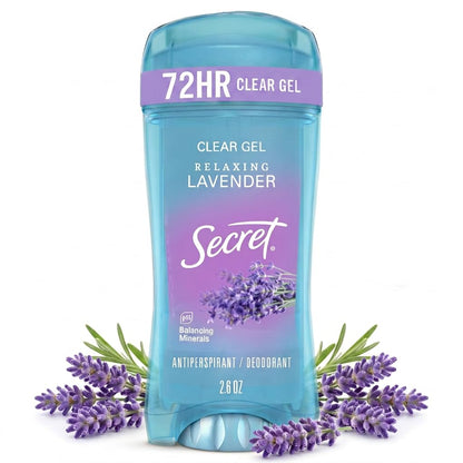 Fresh Antiperspirant Deodorant for Women, 72Hr Breathable Sweat & Odor Protection, Instant Freshness & Gentle, PH Balancing Minerals, Clear Gel, Relaxing Lavender Scent, 2.6 Oz