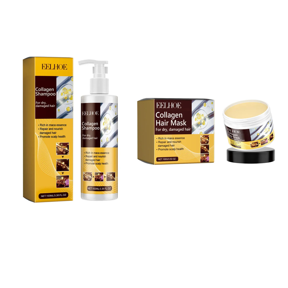 Collagen Keratin Hair Mask Oil Control Moisturizer Hair Soft Smooth Frizz Damaged Repair Revitalize Protein Correction Cream