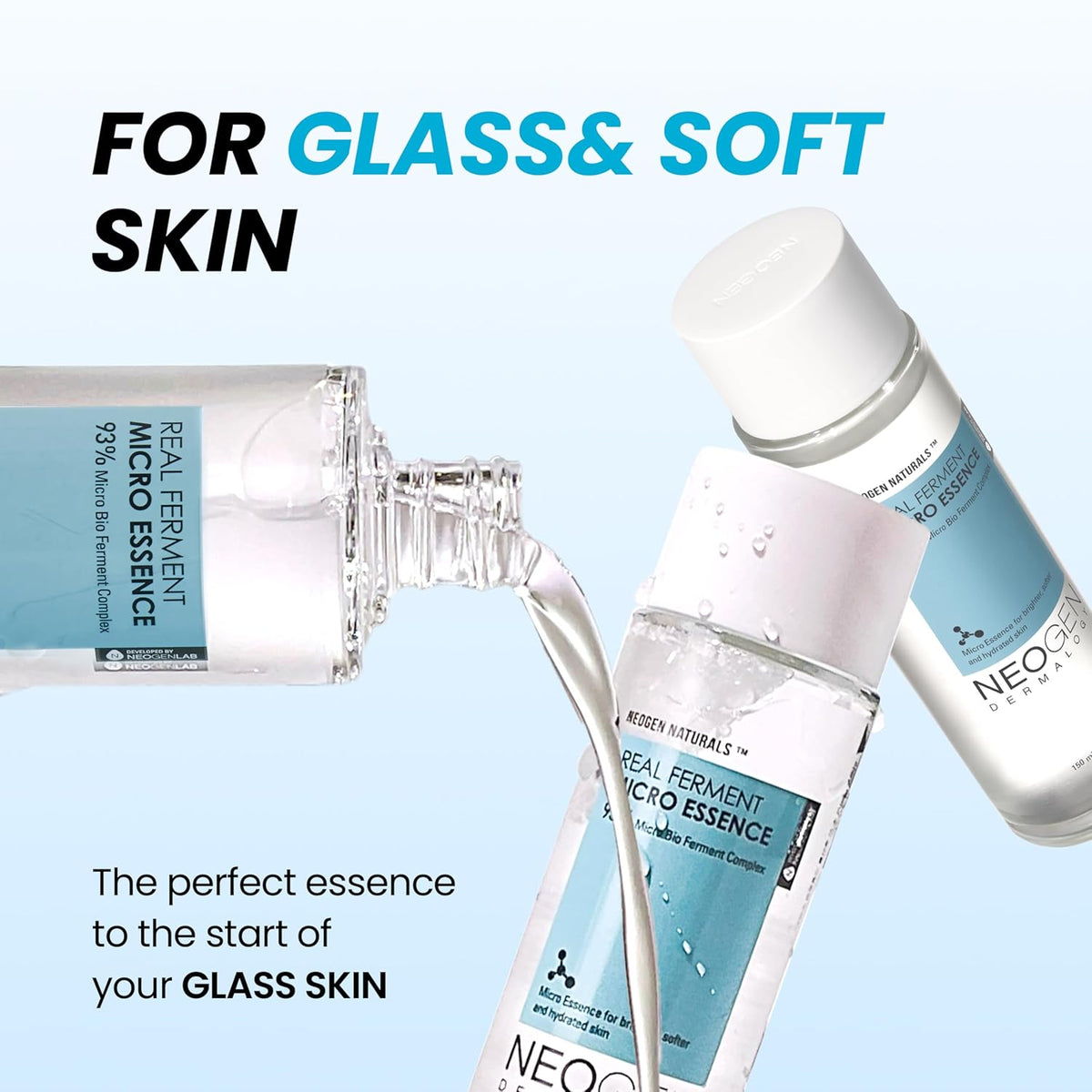 NEOGEN Dermalogy Real Ferment Micro Essence - 93% Fermented First Essence Toner with Bifida & Sake Rice for a Dewy, Glass-Skin Glow, Hydrating Korean Skincare, Korean Skin Care 5.07 Oz (150Ml)