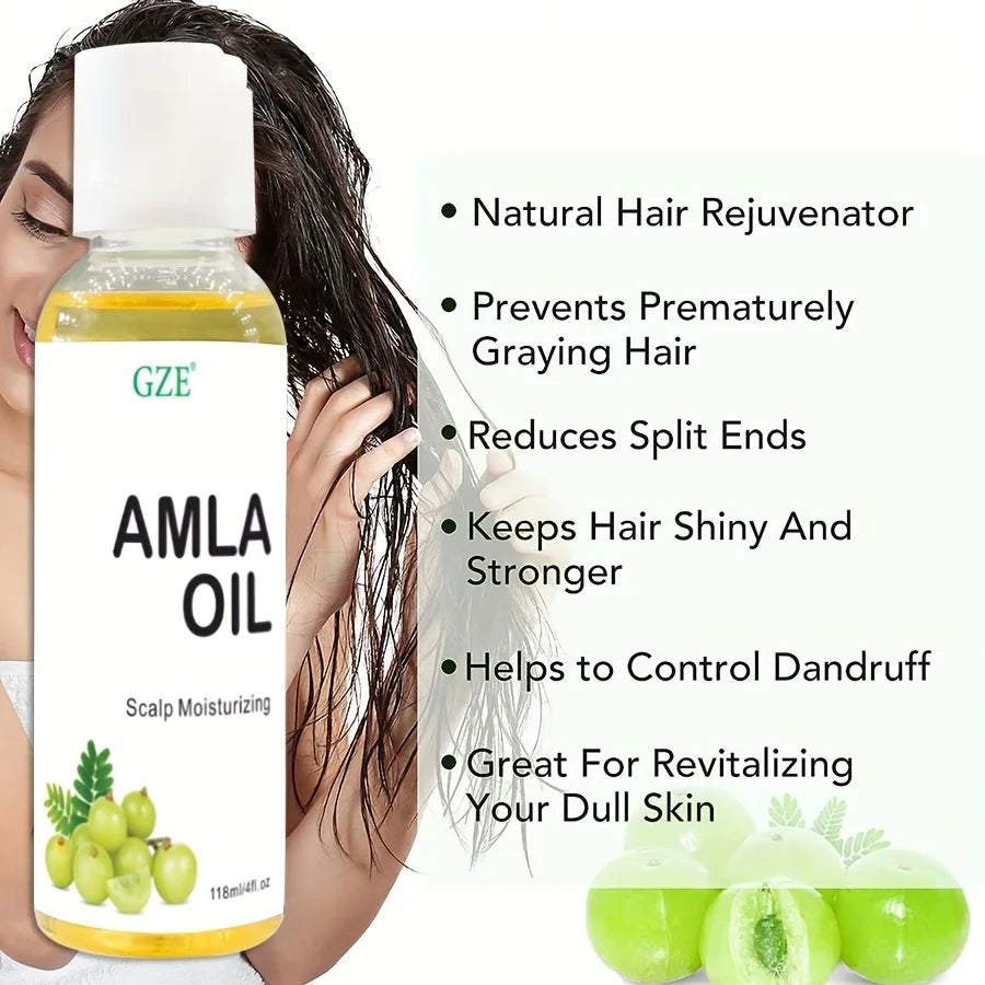 Amla Hair Oil for Healthy Hair Shine and Moisturized Scalp, Indian Hair Oil for Men and Women, Bio Oil for Hair