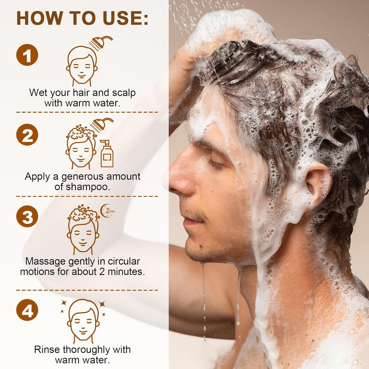 Caffeine Shampoos, Caffeine Shampoo Cleanses the Scalp to Promote Natural Hair Growth Men'S Natural Hair Growth Shampoo and Scalp Tonic for Thinning Hair