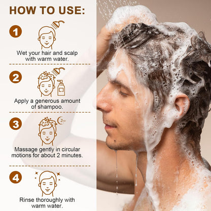Caffeine Shampoos, Caffeine Shampoo Cleanses the Scalp to Promote Natural Hair Growth Men'S Natural Hair Growth Shampoo and Scalp Tonic for Thinning Hair
