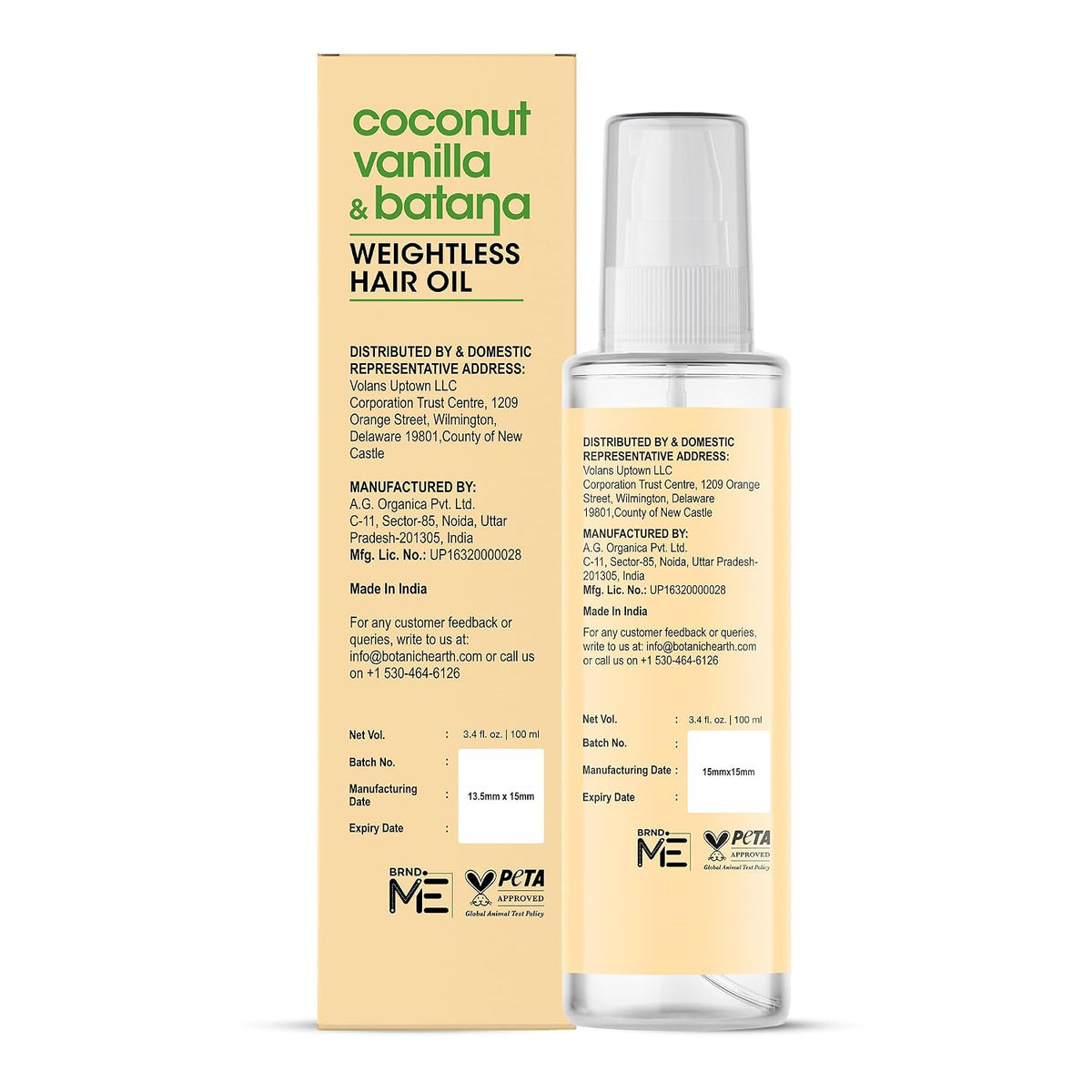 Coconut Vanilla & Batana Weightless Hair Oil - 3.4 Fl Oz | with Vanilla, Batana & Coconut Oil | Lightweight Non-Greasy Formula | Smooth, Silky Hair & Shine | for Thin, Fine & Dry Hair