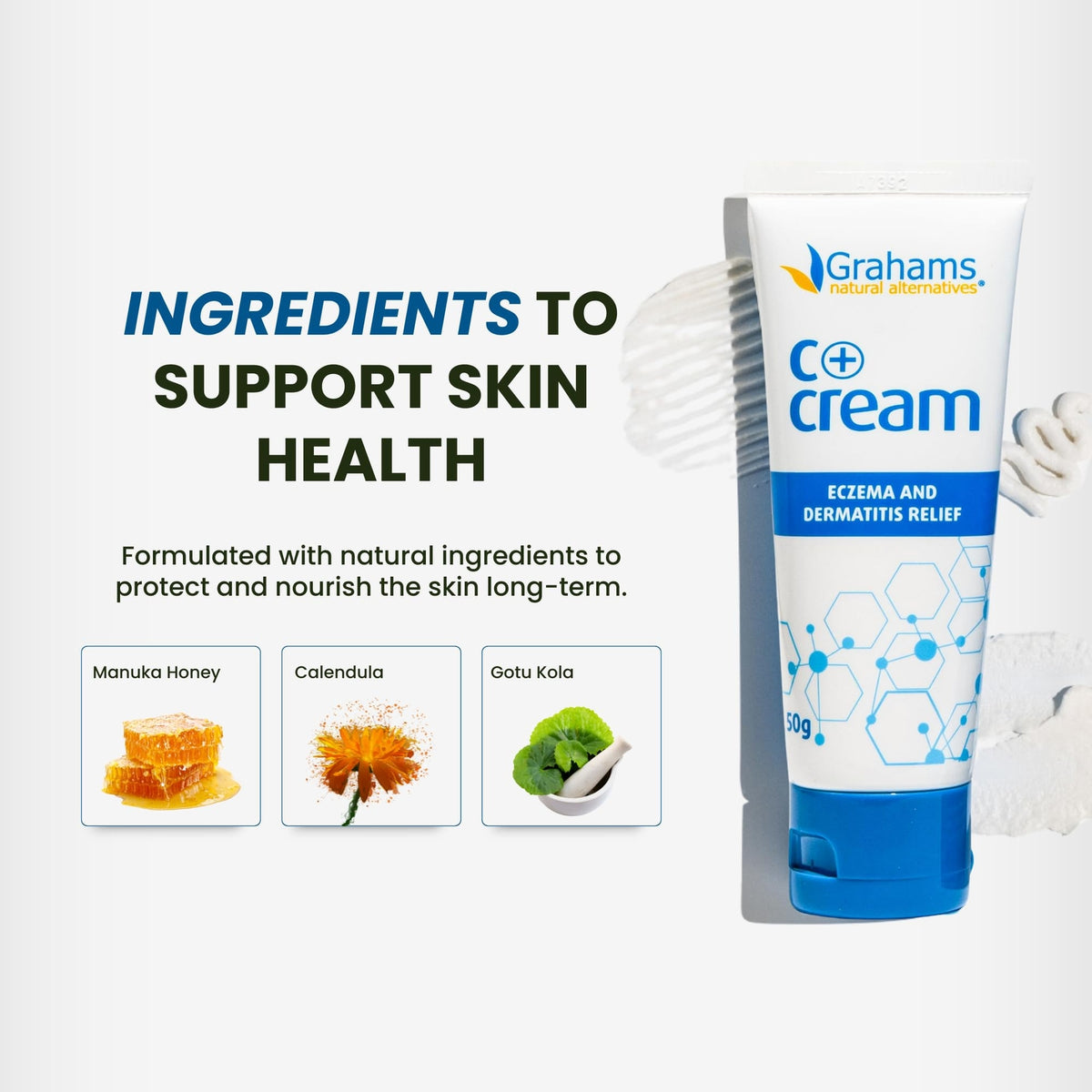 Grahams Natural Eczema Cream 176 Ounce Natural Skin Moisturizer for Itchy Skin