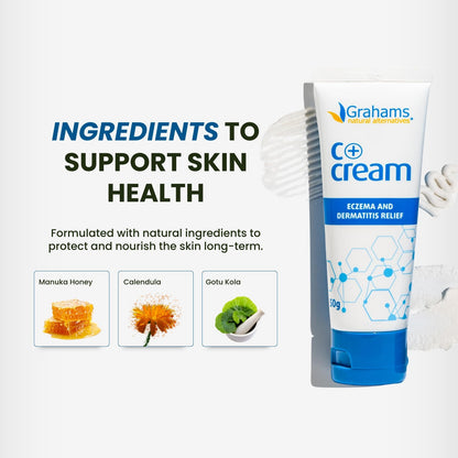 Grahams Natural Eczema Cream 176 Ounce Natural Skin Moisturizer for Itchy Skin