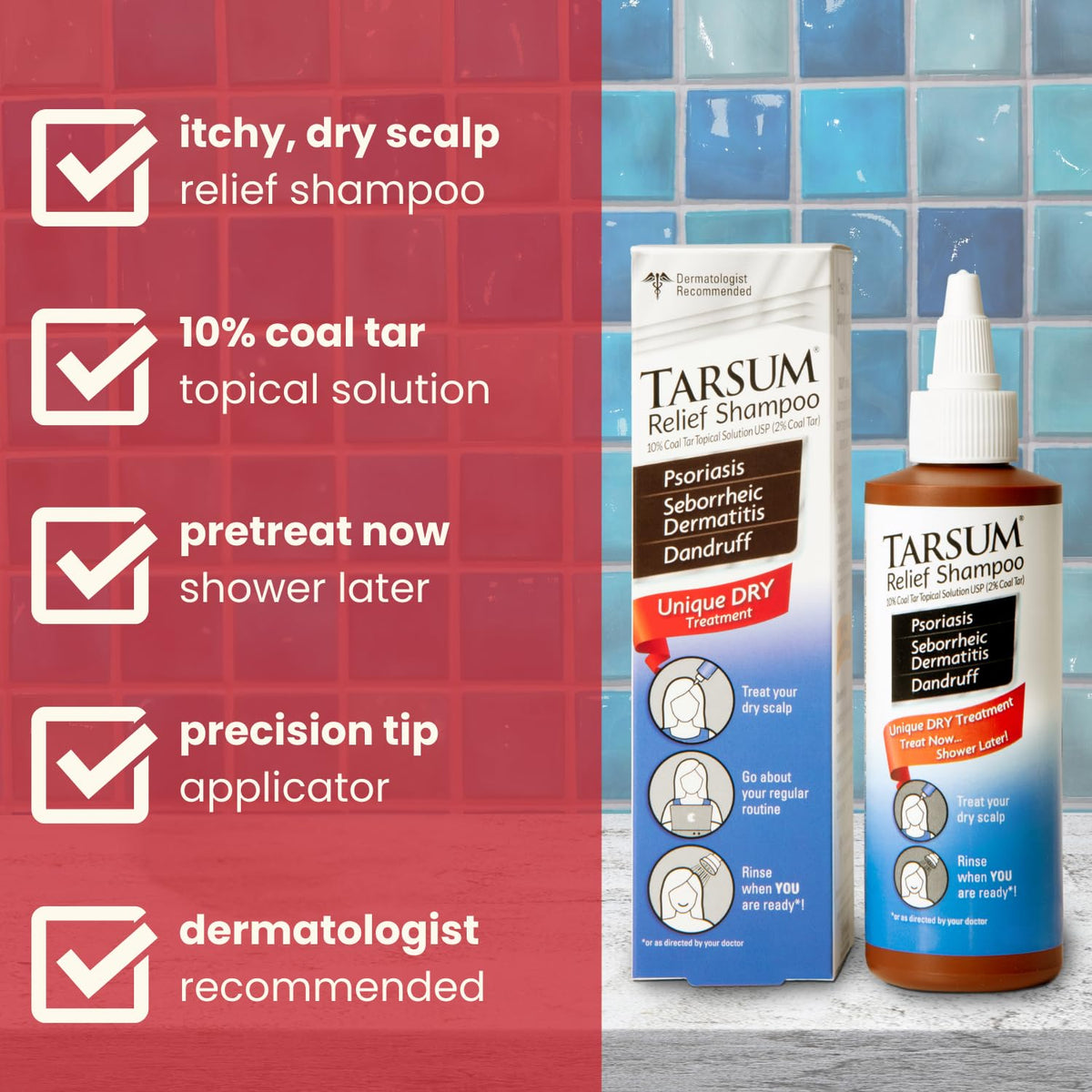 Extra Strength Psoriasis Shampoo - Coal Tar Shampoo and Conditioner for Scalp Psoriasis, Seborrheic Dermatitis, Severe Dandruff, & Eczema - Exfoliating Relief for Flaky, & Itchy Scalp (8 Oz)