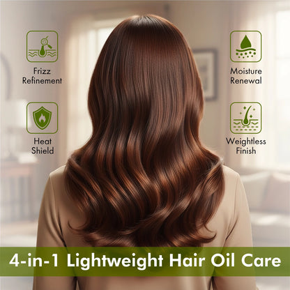 Argan & Jasmine Weightless Hair Oil, 3.4 Fl Oz | with Argan Oil & Jasmine Oil | Lightweight Non-Greasy Formula | Frizz Control, Smooth Shine & Soft Hair | for Dry, Frizzy & Fine Hair