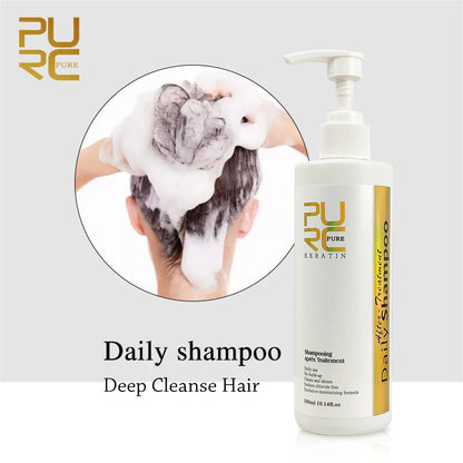 Hair Purifying Shampoo Conditioner Keratin Straightening Treatment Cleaning Soft Smooth Hair Scalp Hair Care Salon Products