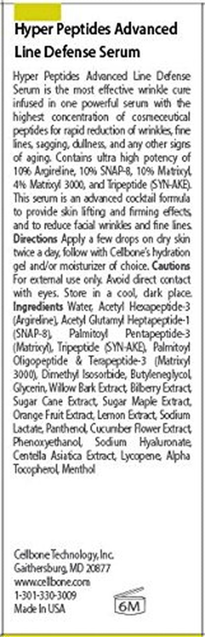 Hyper Peptides - Advanced Line Defense Serum 1 Fl. Oz | Multi-Peptide Anti-Aging Formula