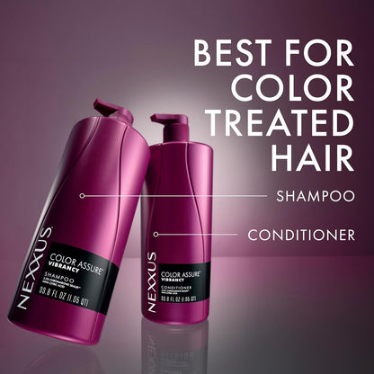 Nexxus Color Assure Vibrancy Conditioner for Color Treated Hair 33.8 Oz | for Frizz-Prone Hair, Helps Hydrate & Moisturize, Shampoo