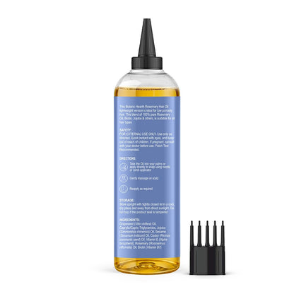 Lightweight Rosemary Hair Oil 6.7 Fl Oz | Non-Greasy Oil for Fine & Thin Hair | with Rosemary, Castor Oil & Biotin | Smooths Frizz & Adds Shine | for Men & Women