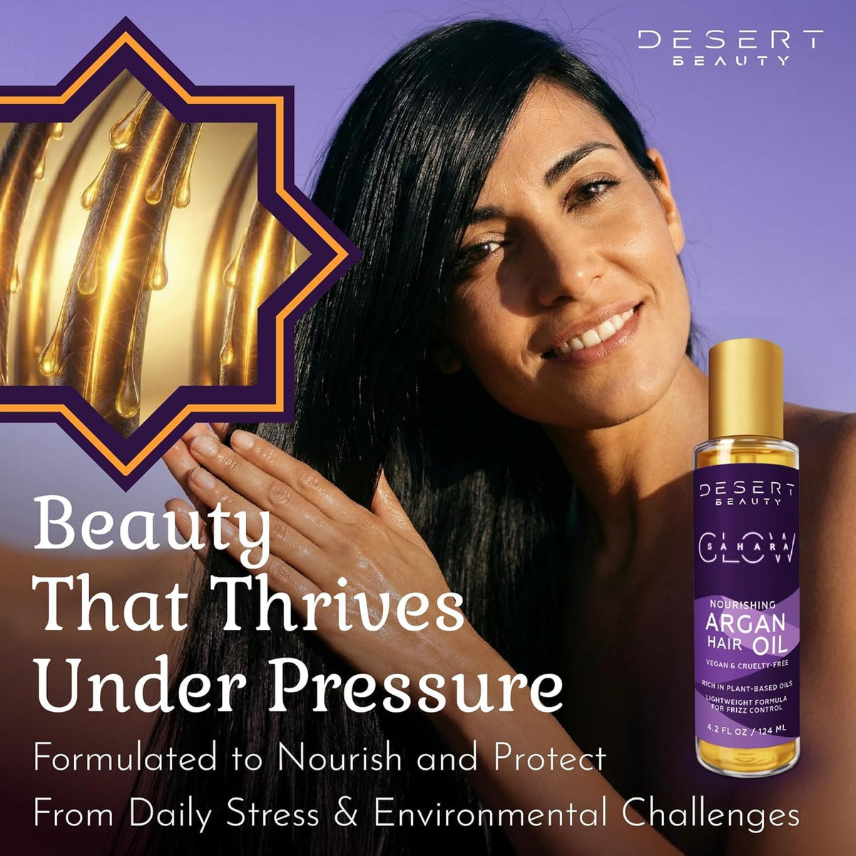 Argan Oil, 4 Oz, Hair Oil Treatment for Dry Damaged Hair, Leave-In Conditioner, Hydrating, Strengthens, Natural, Cruelty Free